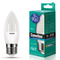 Лампа диодная свеча 10Вт Е27 6500К 850Лм Camelion (10)