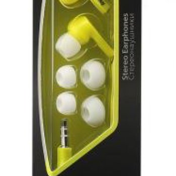 Наушники вкладыши SmartBuy  160 Prime плоский кабель 3пары амбушюр желтый (60) #