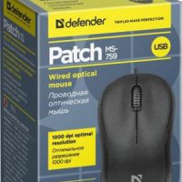 Мышь Defender Patch MS-759 3кн 1000dpi черный (100)