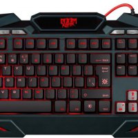 Клавиатура Defender игровая DoomKeeper GK-100DL, 3 цвета подсветки, влагоустойчивая конструкция, металлическое дно, USB черный (1/20)