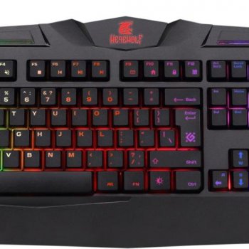 Клавиатура Defender игровая Werewolf GK-120DL, RGB подсветка, влагоустойчивая конструкция, металлическое дно, USB черный (1/20)