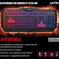 Клавиатура Perfeo игровая 9220-GM Legion USB, подсветка, черный (1/10)
