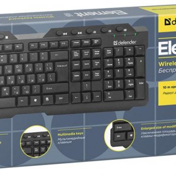 Клавиатура Defender мультимедиа HB-195 RU Element чёрный беспроводная (1/20)