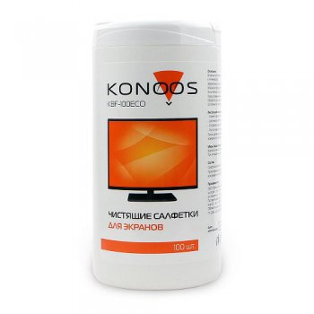 Салфетки Konoos-100 ECO влажные для экранов в тубе 100шт/уп (12)