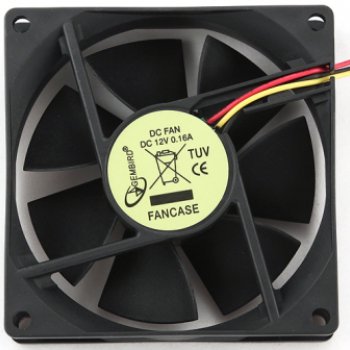 Вентилятор GEMBIRD 80*80*25, втулка, 3 pin, провод 30см (1/100)