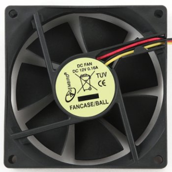 Вентилятор GEMBIRD 80*80*25, подшипник, 3 pin, провод 30см (1/100)