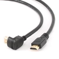 Кабель HDMI(M)-HDMI(M) 1.8 м, v1.4, позолоченные контакты, угловой разъём, Gembird, черный (1/100)