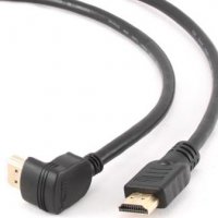 Кабель HDMI(M)-HDMI(M) 3 м, v1.4, позолоченные контакты, угловой, Gembird, черный (1/80)