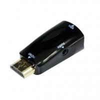 Переходник HDMI - VGA 19M/15F + аудио, Cablexpert, черный