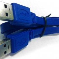 Кабель USB 3.0 AM - AM 1.8 м PRO, экранированный, плоский, Gembird, синий (1/100)