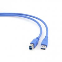 Кабель USB 3.0 AM - BM 3 м, PRO, позолоченные контакты, Gembird, синий