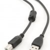 Кабель USB AM-BM 1.8 м Cablexpert PRO, двойное экранирование, ферритовое кольцо, черный, пакет (1/200)