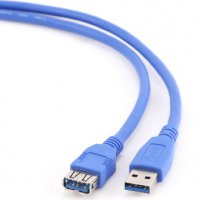 Удлинитель USB 3.0 AM - AF 1.8 м, PRO, позолоченные контакты, Gembird, синий (1/100)