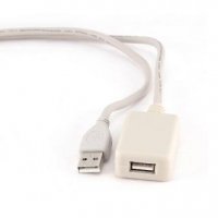 Удлинитель USB AM - AF UAE 016 4.8 м, активный, Cablexpert, белый (1/24)