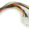 Кабель питания SATA 15 см, 4pin(molex)/4pin(molex)+15pin(SATA) на 2 устройства, Gembird (1/250)
