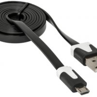 Кабель USB-microB  1м Defender USB08-03P плоский черный (1/25)