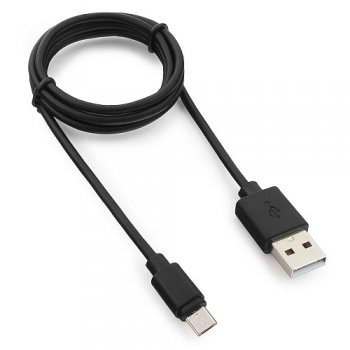 Кабель USB-microB  1м Гарнизон черный (200)