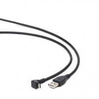 Кабель USB-microB 1.8м Cablexpert  золочёные контакты угловой черный (200)