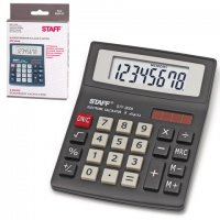Калькулятор настольный  Staff STF-8008 8разрядов 2-е пит 113х87мм (1/20)
