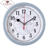 Будильник Рубин круглый 15,3*15,3см "Узор" корпус перламутр кварцевый механизм (1/20)