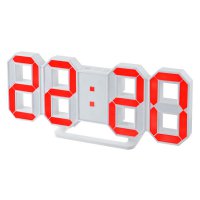 Часы Perfeo LUMINOUS цвет табло красный LED, высота цифр 8 см, будильник, CR2032 для сохранения настроек, регулировка яркости, питание USB, белый (PF-663) (1/20)