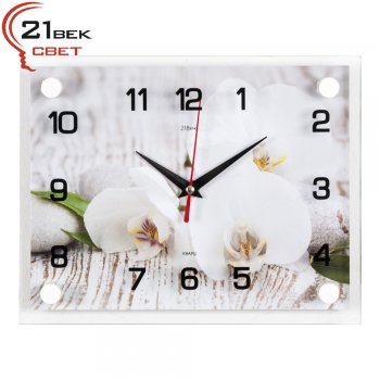 Часы настенные 21 Век стекло 20*26 "Спа. Белые орхидеи" (1/10)