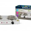 Электроплитка 2конфорки Ergolux ELX-EP02-C01 2000Вт спираль белый (6)