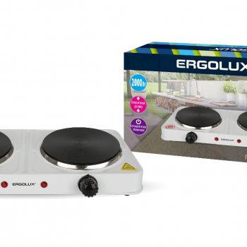 Электроплитка 2конфорки Ergolux ELX-EP04-C01 2000Вт диск белый (6)