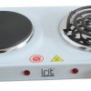 Электроплитка 2конфорки Irit 2000Вт спираль/диск d140/155мм 470х275х75мм (6)