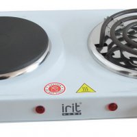 Электроплитка 2конфорки Irit 2000Вт спираль/диск d140/155мм 470х275х75мм (6)