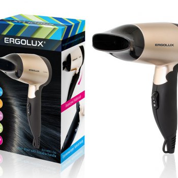 Фен Ergolux ELX-HD01-C64 черный/золото 1200Вт (24)