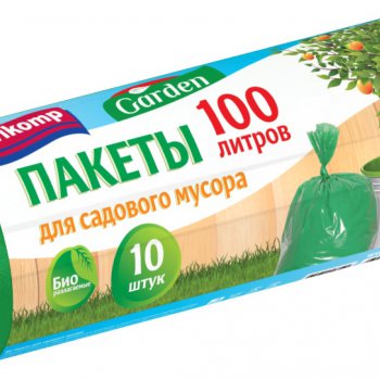 Пакеты для мусора 100л 10шт 33мкм рулон ПВД зеленый Avikomp Garden (15)