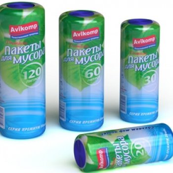 Пакеты для мусора  60л 20шт 11мкм рулон синий Avikomp Prestige (30)
