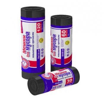 Пакеты для мусора  20л 30шт 6мкм рулон черный Avikomp Стандарт (50)