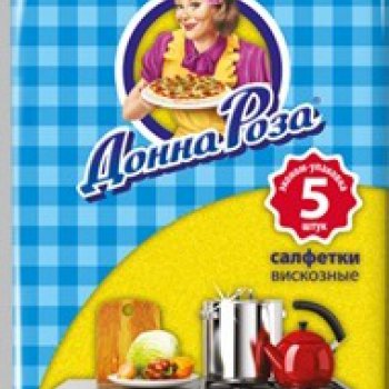 Салфетка вискоза 5шт 25х38см ДоннаРоза (90)
