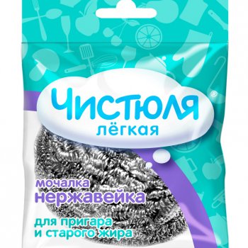 Мочалка из нержавеющей стали 12шт Чистюля Легкая (48)