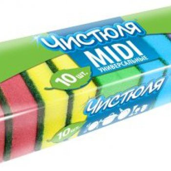 Губка для посуды Стандарт 10шт Чистюля (55)