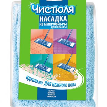 Запасная насадка для швабры микрофибра 10х40см Чистюля (25)