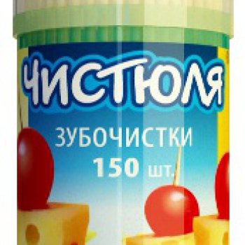 Зубочистки 150шт банка Чистюля (50/500)