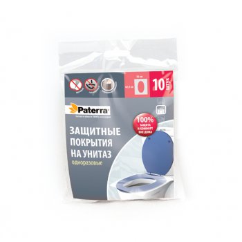 Защита на унитаз одноразовые 10шт бумажные Paterra (60)