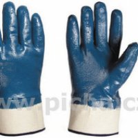 Перчатки с полным нитрил покрытием манжета синие (12/200)