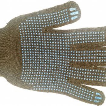 Перчатки х/б с ПВХ 6 нитей черные Точка 7 класс размер 9 (10/200)