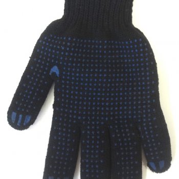 Перчатки Зимние двойные х/б ПВХ черные Протектор 7кл р.10 (5/100)