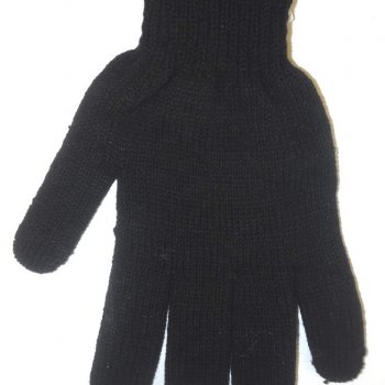 Перчатки Зимние двойные х/б 7кл черные р.10 (5/100)