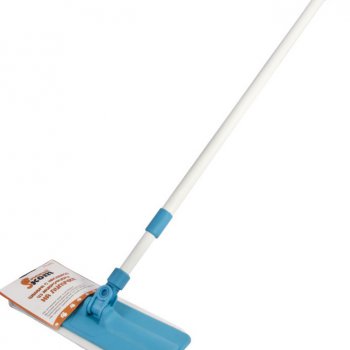 Швабра с насадкой микрофибра на липучке MopМ-1 12х32см длина ручки 70-120см  РыжийКот (12)