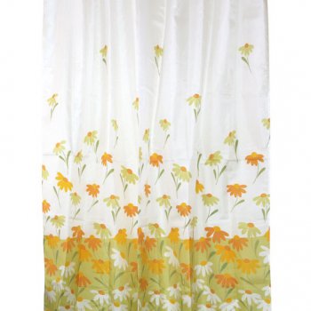 Штора для ванной 180х180см ПЭ крючки РомашкиSC-24 (12)