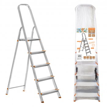 Стремянка TDM СА5 усиленная (алюминневая, 5-ступеней, 1м) (1)