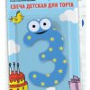 Свеча PATERRA для торта Цифра 3 (1*BL) (24)