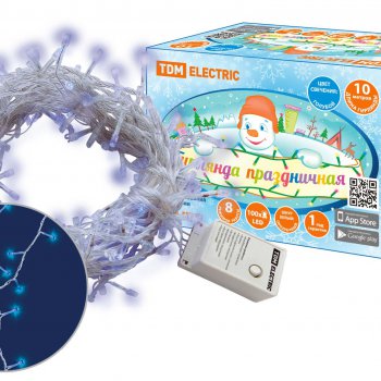Гирлянда TDM СГ100Г10 100LED синий 10м 8 режимов IP20 (30)