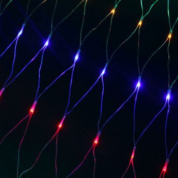 Гирлянда уличная Luazon "Сеть" 220В УМС 2*3м 3W 384Led 3жилы БЕЗ КОНТРОЛЛЕРА, МУЛЬТИ прозрачная нить (для подкл код 65247/51646)